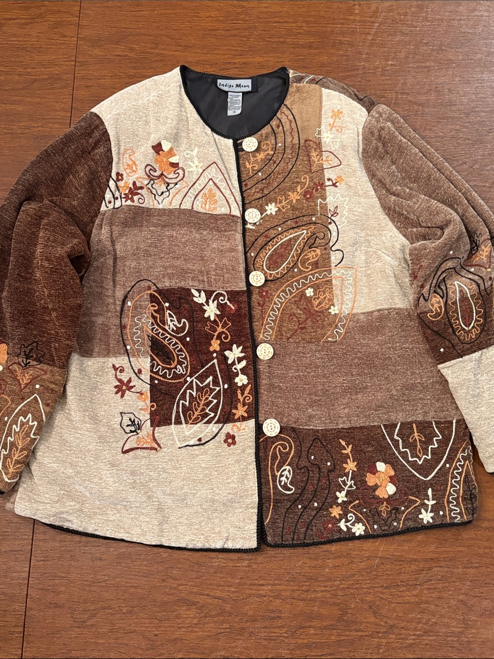 Indigo Moon Embroidered Patchwork Jacket